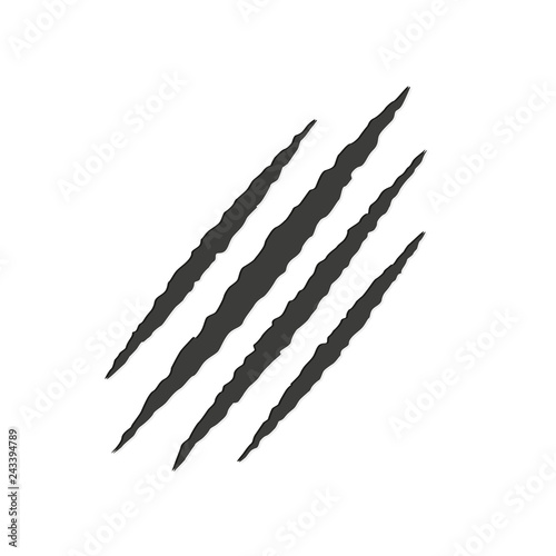 Monster tear claw scratch mark. Vector illustration.