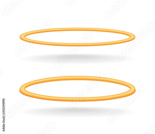 Vector holy golden nimbus circle isolated
