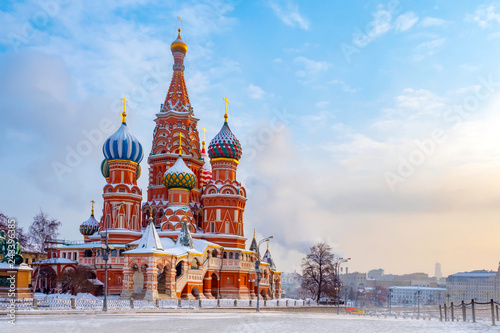 Moscow. Russia. The Red Square. Kremlin. St Basil's Church. Russian Federation. Travel to Russia. Temple on Red Square. Moscow in the winter. Center of Russia. Museums of Russia.