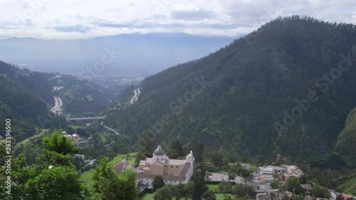 Pan of valley in Quito, Ecuador