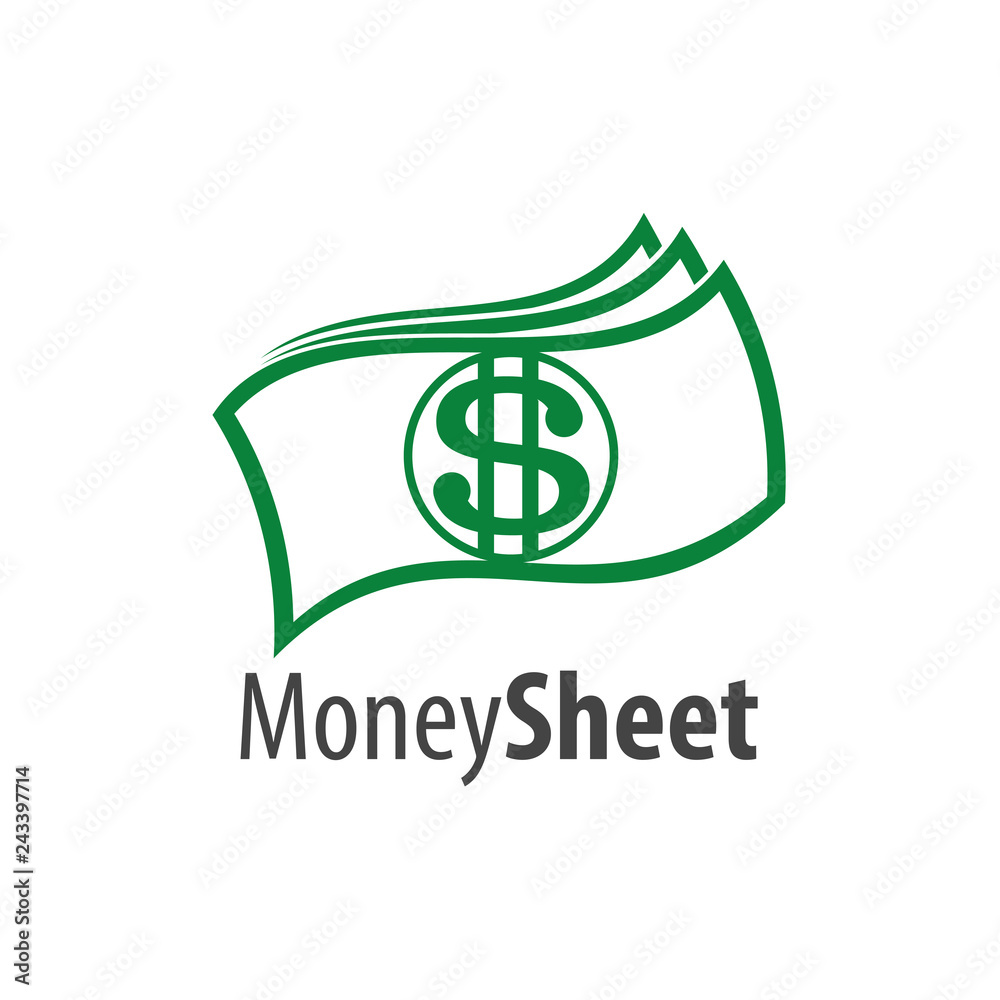 Obraz premium Money sheet logo concept design. Symbol graphic template element