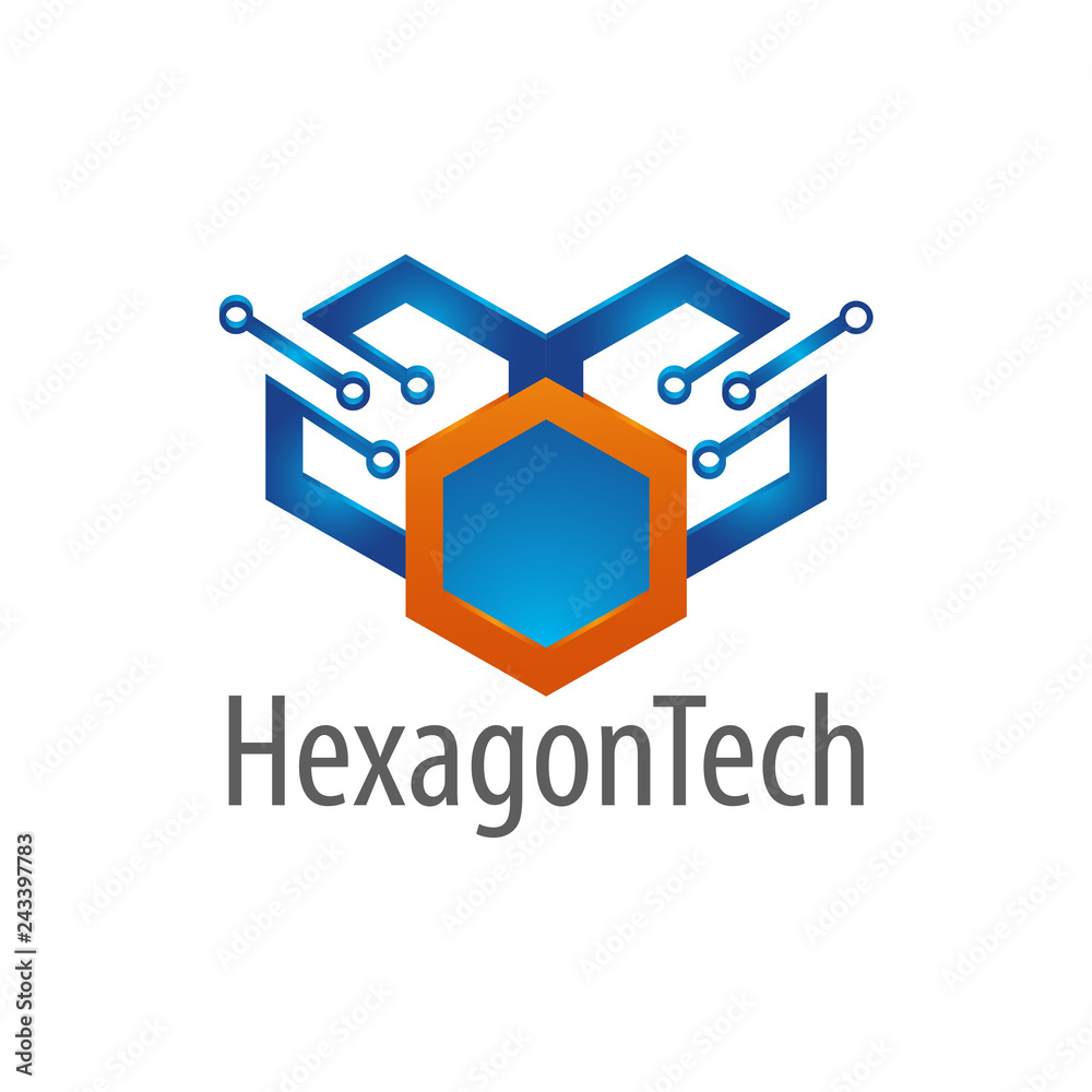 Hexagon technology logo concept design. Symbol graphic template element Hexagon technology logo concept design. Symbol graphic template element