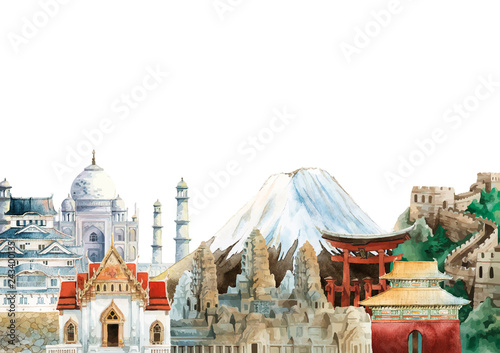 Set of famous landmark vectors