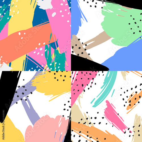 Colorful geometric Memphis style background