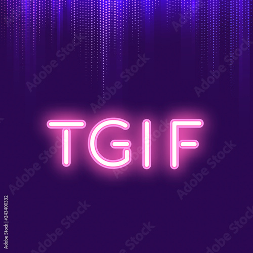 Pink TGIF neon signboard vector