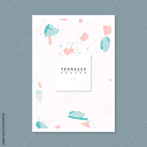 Colorful Terrazzo pattern poster vector