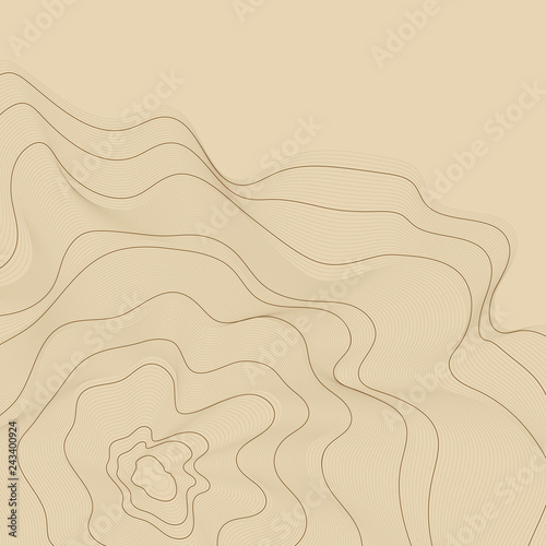 Brown abstract contour lines illustration
