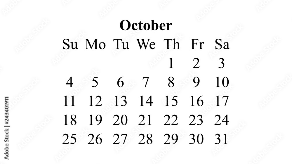 October 2020. Calendar 2020 vector. Simple design minimal 2020 calendar on desktop wallpaper October 2020. Calendar 2020 vector. Simple design minimal 2020 calendar on desktop wallpaper
