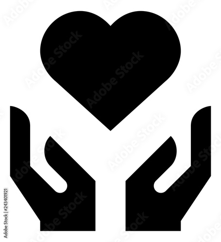 Hands Holding Heart Vector Icon