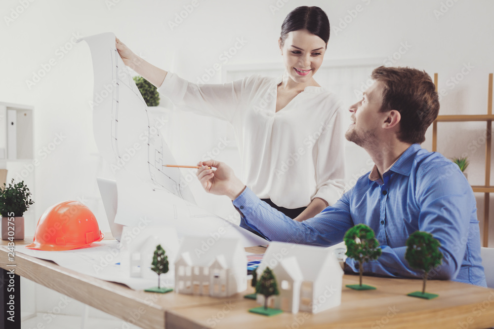 Fototapeta premium Pleasant nice man looking at his colleague