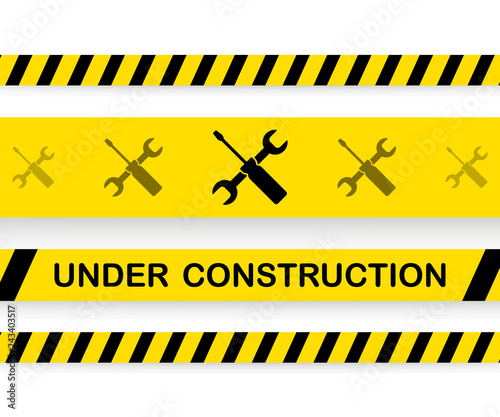Under construction sign. Vector illustration for website.