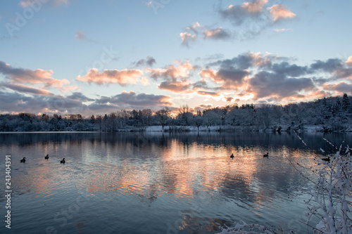 sunset over the lake