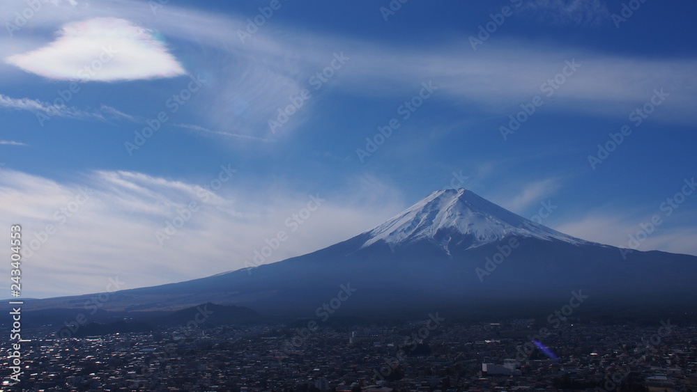 富士山とハート雲