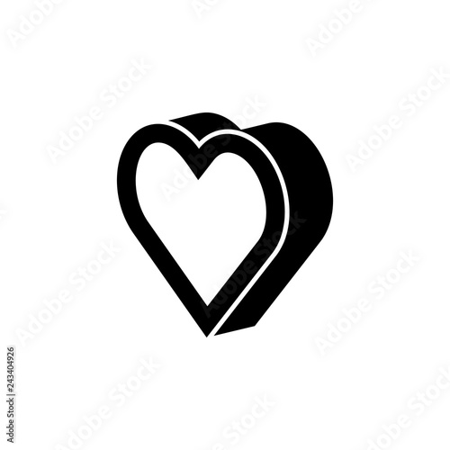 heart 3D, flat icon. Element of Valentine's Day icon for mobile concept and web apps. Detailed heart 3D, flat icon can be used for web and mobile