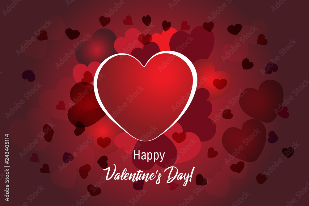 Valentines love heart banner