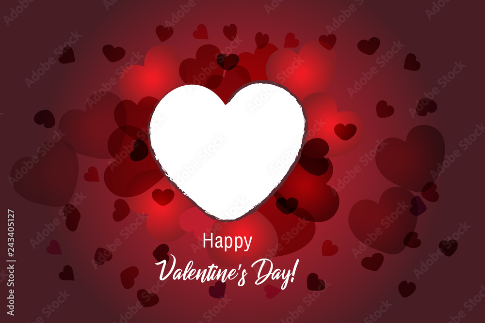 Valentines love heart banner template