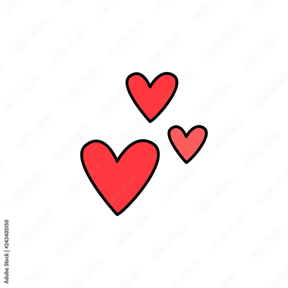Valentine's Day, hearts icon. Element of color Valentine's Day signs for mobile concept and web apps. Detailed Valentine's Day, hearts icon can be used for web and mobile