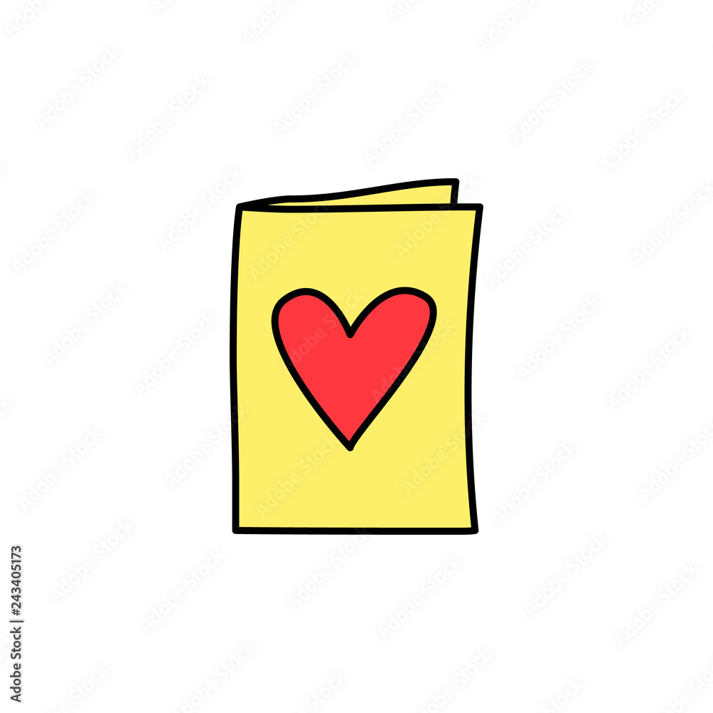 Valentine's Day, postcard icon. Element of color Valentine's Day signs for mobile concept and web apps. Detailed Valentine's Day, postcard icon can be used for web and mobile