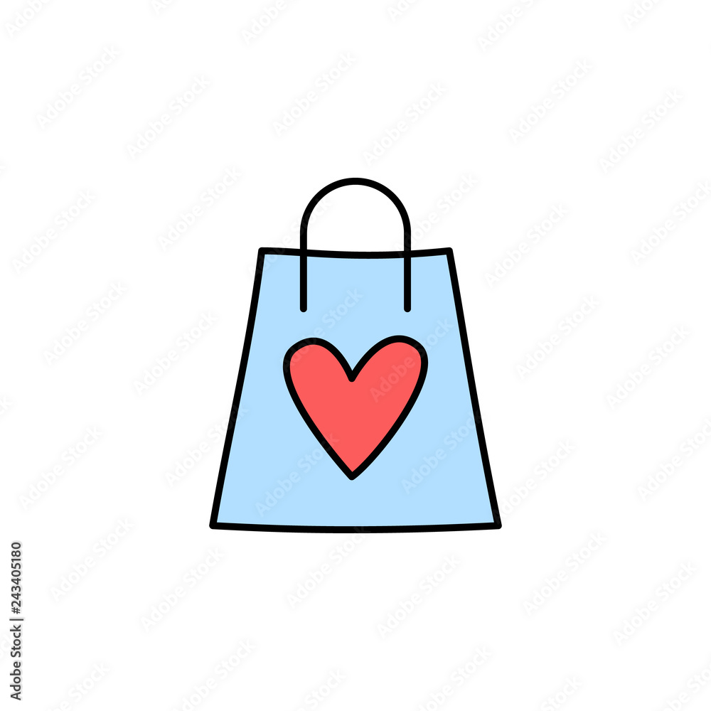 Valentine's Day, package icon. Element of color Valentine's Day signs for mobile concept and web apps. Detailed Valentine's Day, package icon can be used for web and mobile