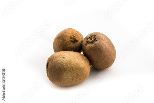 Ripe kiwi fruit isolated on white background