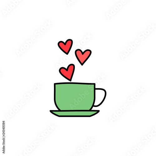 Valentine s Day  cup icon. Element of color Valentine s Day signs for mobile concept and web apps. Detailed Valentine s Day  cup icon can be used for web and mobile
