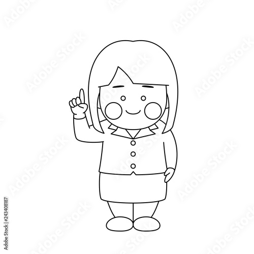 女性キャラクター人差し指