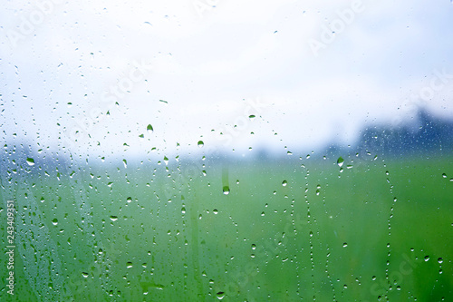 raindrops on window glass  background