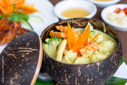 Vegetarain Amok Cambodian food recipe photo
