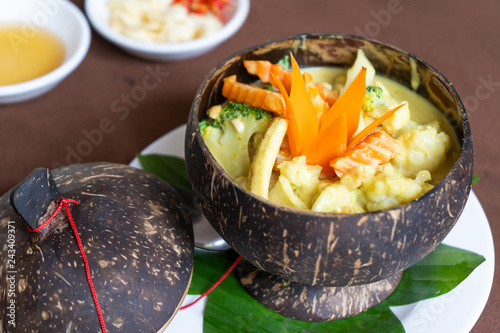 Vegetarain Amok Cambodian food recipe photo