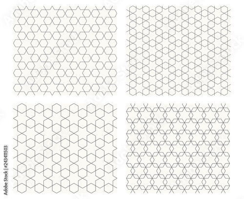 Seamless geometric pattern with thin line, vector