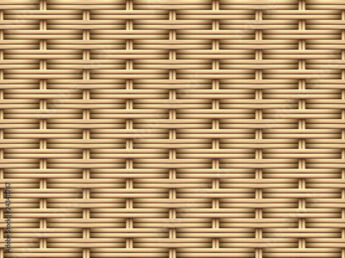 Seamless 3D Brown Rattan pattern, vector art