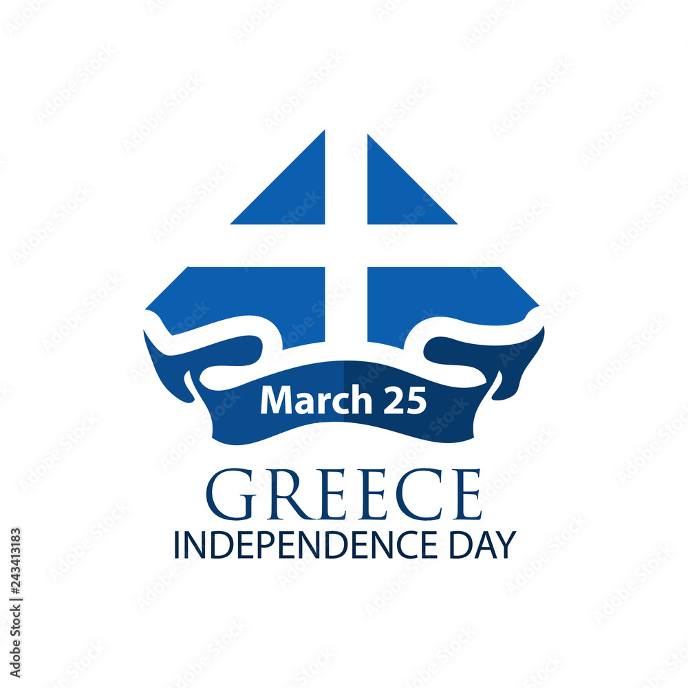 Obraz premium Vector illustration. background Greece national holiday of march 25. Greece Independence Day. Designs for posters, backgrounds, cards, banners, stickers, etc