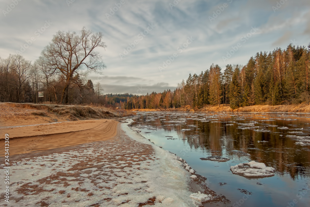Small river Gauja Latvia, autumn . Small river Gauja Latvia, autumn .