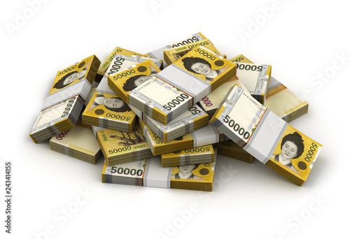 Fotografija Stack of South Korean Won