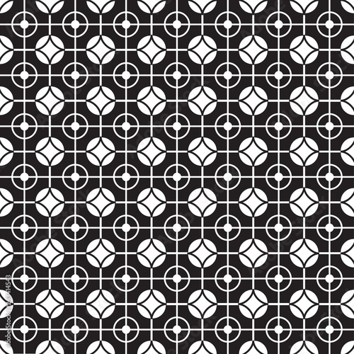 Stylish Black And White Monochrome Geometric Graphic Pattern Vector Illustration