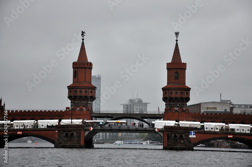 Oberbaum Bridge with Spree river, Berlin, Germany,2011