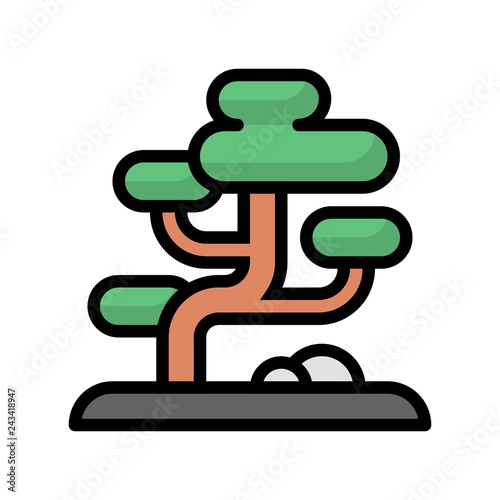 Bonsai vector, Chinese New Year related filled style icon editable stroke