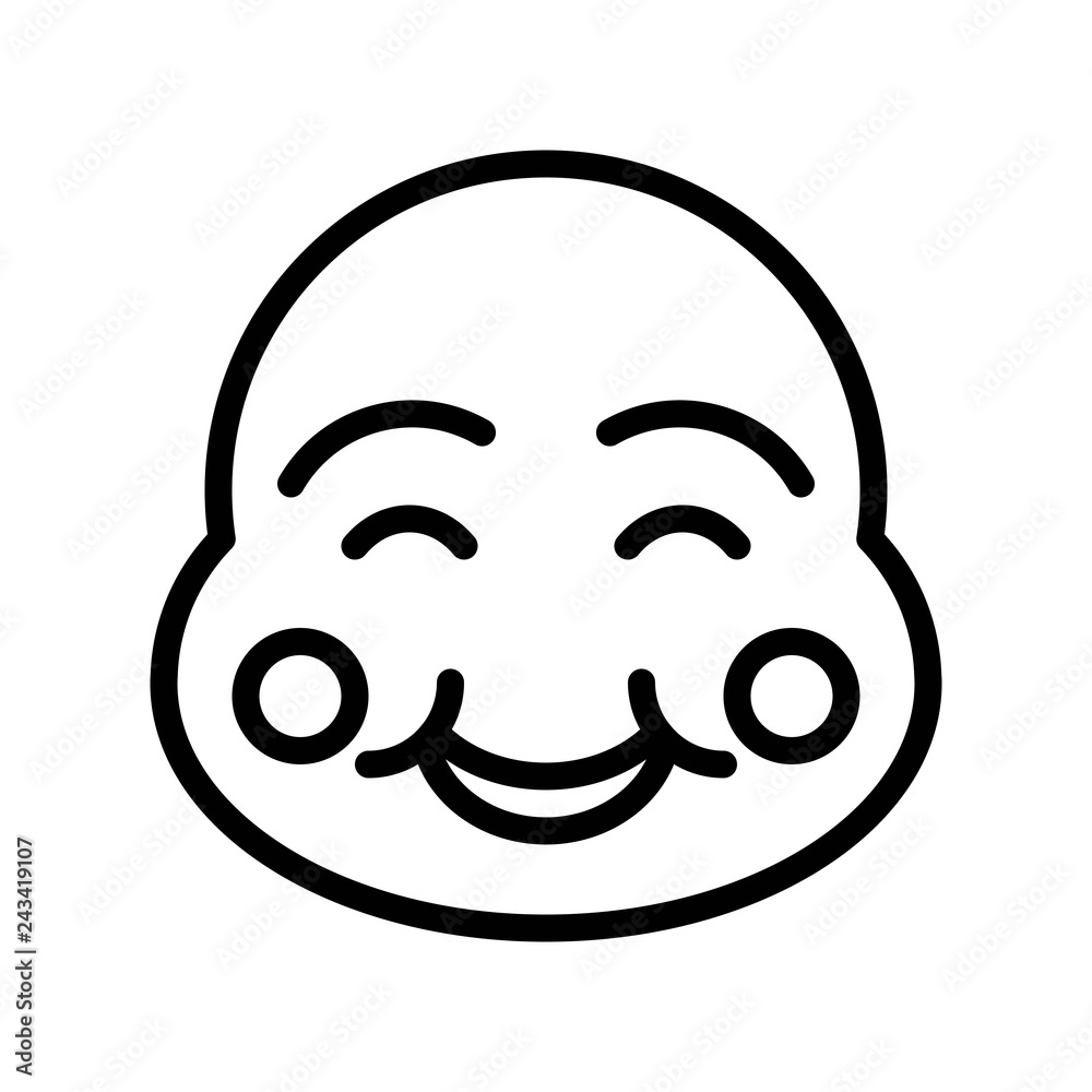Chinese smile mask vector, Chinese New Year related line style icon editable stroke Chinese smile mask vector, Chinese New Year related line style icon editable stroke