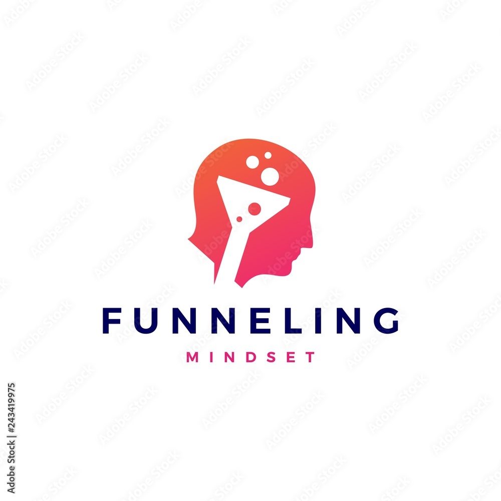 funneling mindset logo icon vector illustration