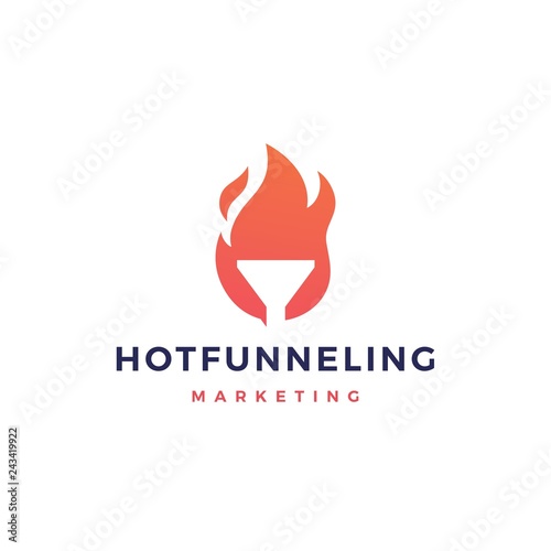 hot funneling logo icon vector illustration