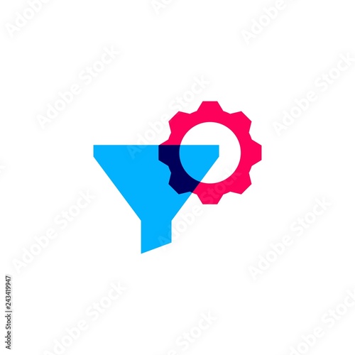 funneling setting logo icon vector illustration