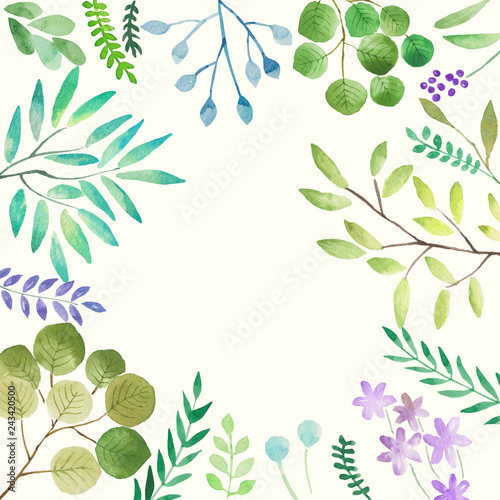 Watercolor flowers background.