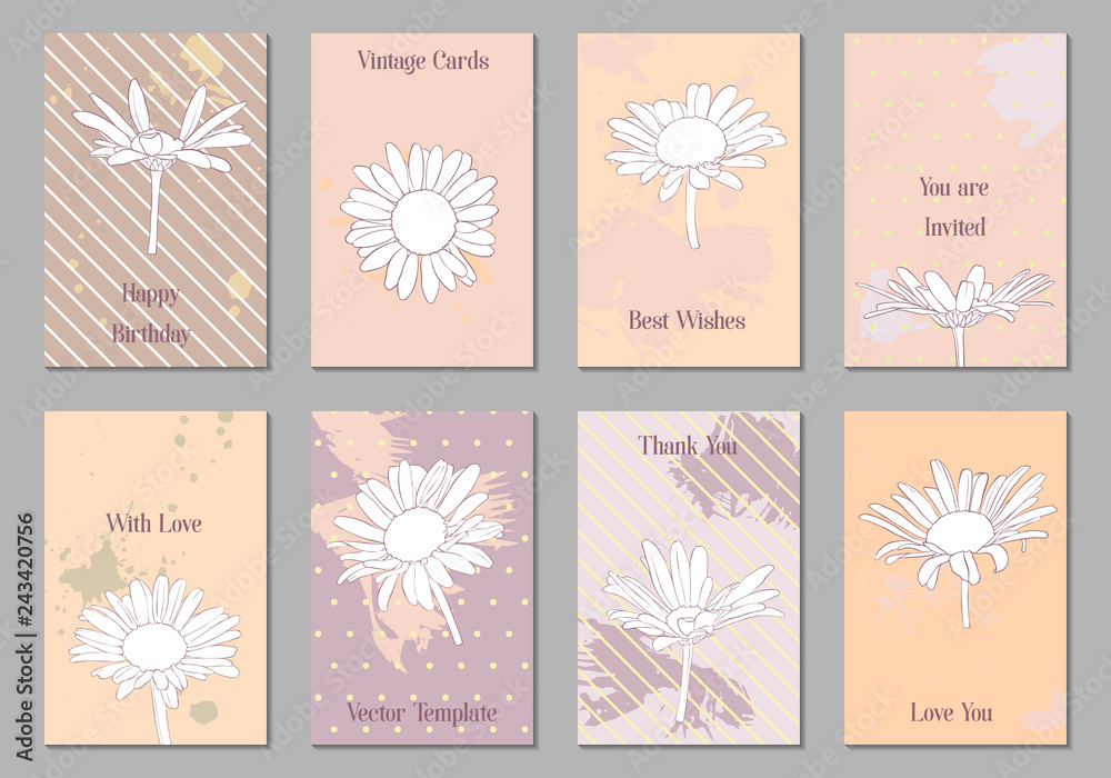 vintage vector floral cards