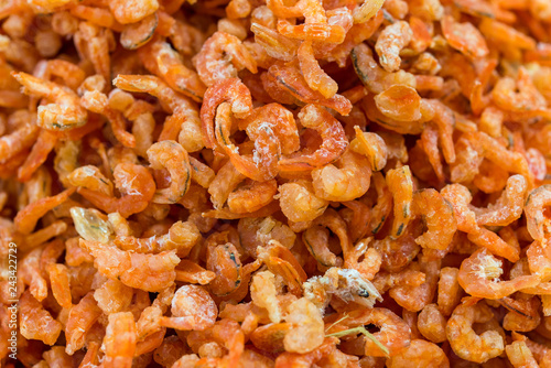 dried shrimp full background close up