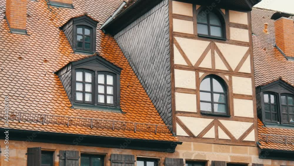 Typical national German houses in the city of Furth in style of fachwerk or half-timbered. Typical national German houses in the city of Furth in style of fachwerk or half-timbered.