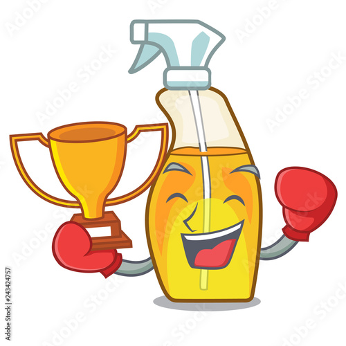 Boxing winner spray bottles are isolated from cartoons