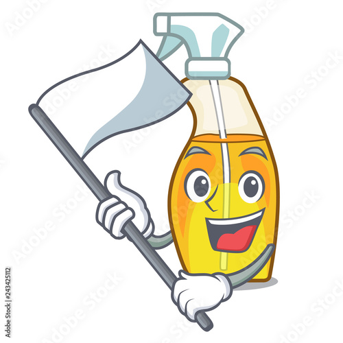 With flag spray bottles are isolated from cartoons