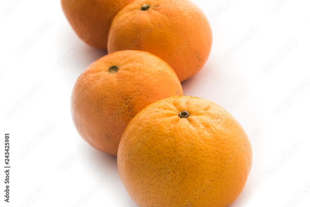 Ripe mandarines isolated on a white background Ripe mandarines isolated on a white background