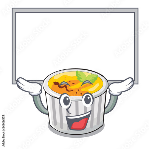 Up board food creme brule cartoon ready eat