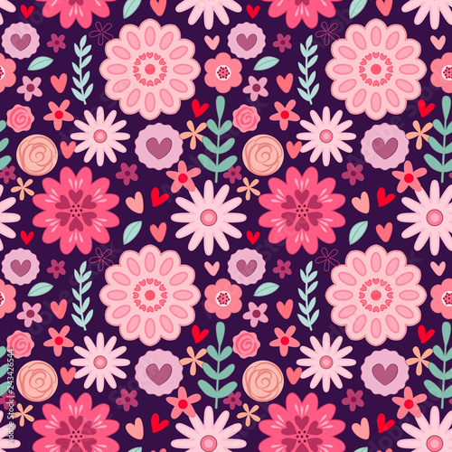 Seamless pattern from decorative flowers.